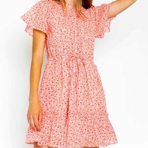 BANJANAN Rhonda Daisy Orchid Pink Floral Mini Dress Size M